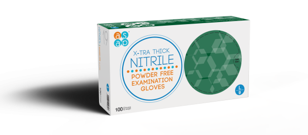 ASAP X-TRA THICK POWDER-FREE THICK BLUE NITRILE GLOVES (DISPOSABLE)